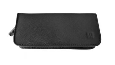 Набір для манікюру Zwilling 5-ти частинний: ножиці, пінцет, догляд за нігтями. Чорне шкіряне етажерка