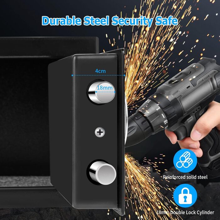 Міцний сейф Tresor Klein з кодовим замком, електронний настінний сейф Vankarr для дому, готелю, офісу, дітей, зберігання грошей, 23*17*17 см