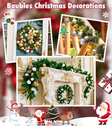 Новорічні кулі BLAZOR, 36 шт, 4 см, пластикові, червоні, золоті, срібні, для прикраси ялинки