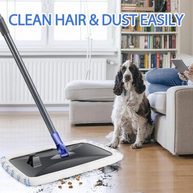 MASTERTOP 3-Piece Microfiber Mop Heads, Reusable for Large Surfaces, Microfiber, Flat Mop Head, Wet or Dry Floor Cleaning, Only for MASTERTOP Mop