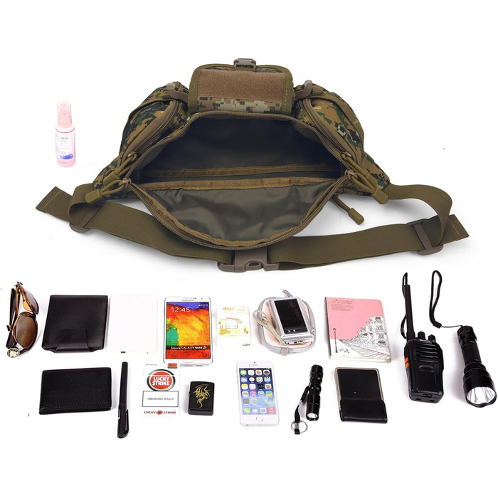Тактична чоловіча поясна сумка Molle, водонепроникна, унісекс, для туризму, подорожей, бігу, кемпінгу (камуфляж 