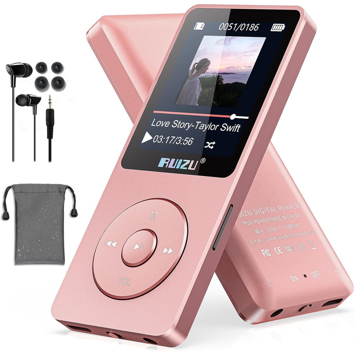 MP3-плеєр RUIZU XO2, рожевий, 64 ГБ