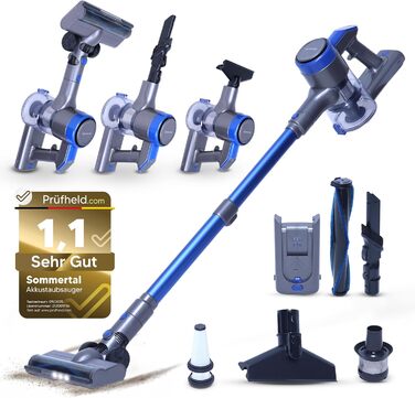 Акумуляторний пилосос VARIO150 | 3-в-1 | Потужний турбопилосос з 45 хв роботи та швидкою зарядкою | для 300 м² | Килим, тверді підлоги, шерсть тварин | LED пилосос-трійка | Бездротовий