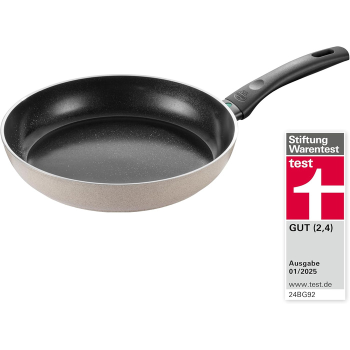 Набір сковорідок BALLARINI Ledro (24 см + 28 см), алюміній, бежевий, індукційні, з антипригарним покриттям Keramik, Thermopoint, Made in Italy