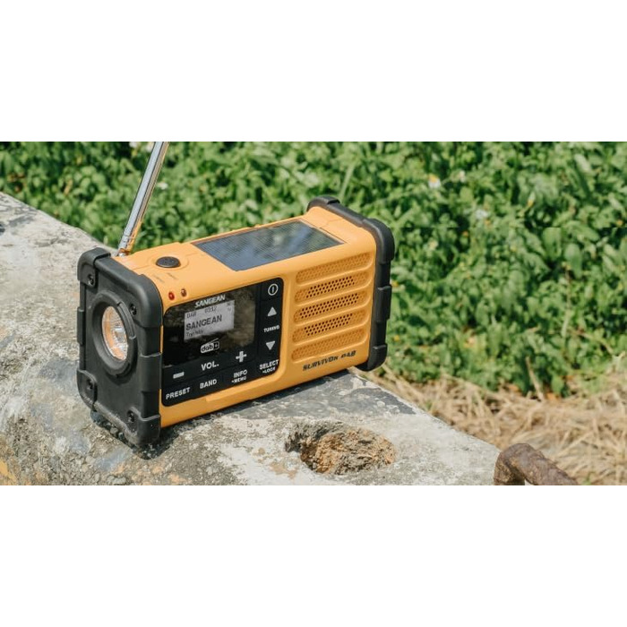 Радіо Sangean MMR-88 DAB: Багатофункціональне аварійне радіо з ручним заводом, DAB+, FM-RDS, LED-ліхтарик, для відпочинку на природі, кемпінгу та надзвичайних ситуацій, жовте