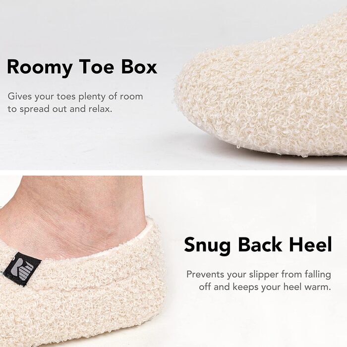 Жіночі халапи RockDove з теплим флісу, закритий каблук, для дому, 40/41 EU, білий