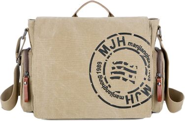 SDINAZ Leinwand Messenger Bag: Сумка-месенджер на плечі для iPad 7.9 дюймів, унісекс, з тканини для яхтингу, для роботи та подорожей, Army Green (Kaki)