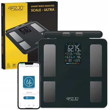 Електронні скляні ваги 4FIZJO з аналізом складу тіла, до 180 кг
