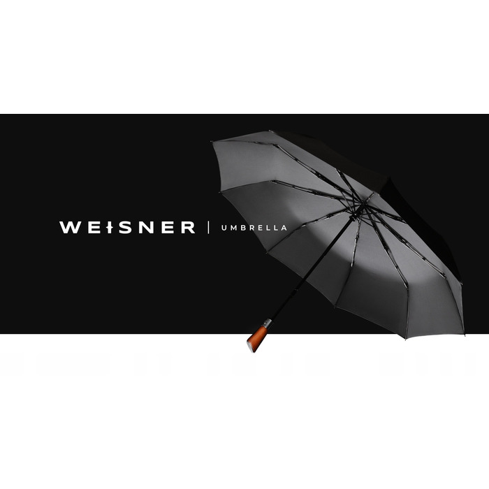 Автоматична складана парасолька Weisner XL з чохлом, чорна