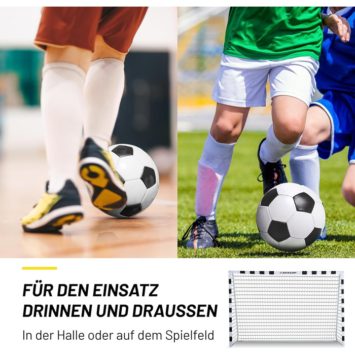 Ворота для футболу Dunlop - 240 x 160 x 85 / 120 x 300 x 200 см - Металеві - Аксесуар для футбольного тренування для всіх вікових груп - Легка збірка - (Чорний/Білий, 300x200x90 см)