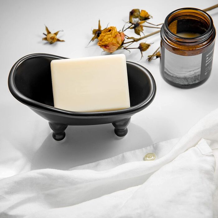 Чорна керамічна міні-ванна для миття лап тварин, мильниця, органайзер для косметики, 1 шт.