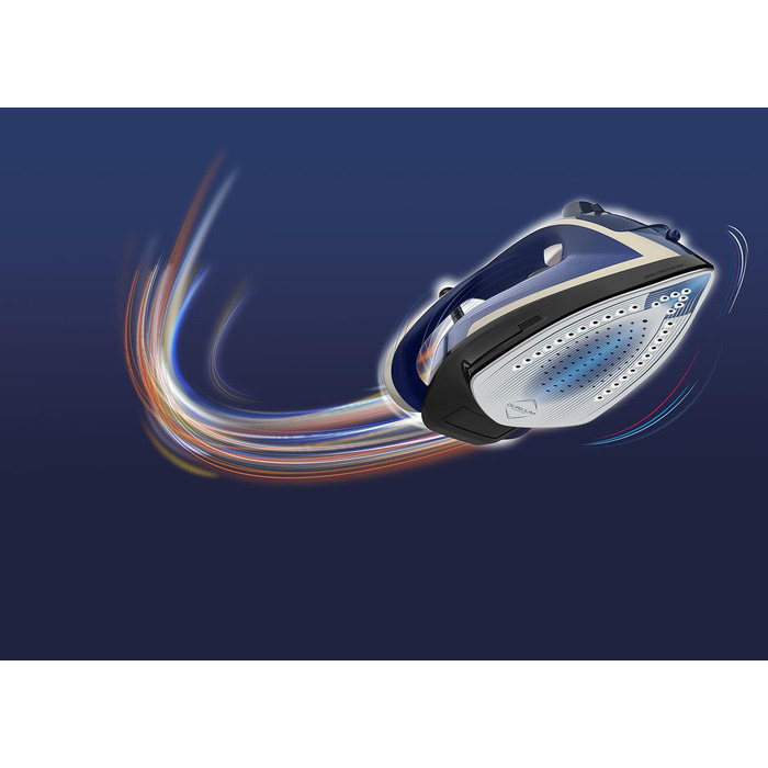 Tefal FV6846E1 Ultragliss Plus Anti-Kalk Steam Iron | 2800 Watts | Removable scale collector | 50 g/min continuous steam output | 260 g/min steam boost | Auto shut-off | blue/white Single 260g/min Steam + 2800W