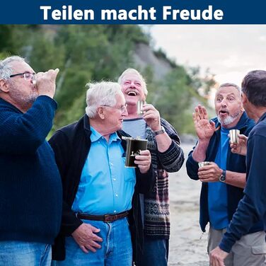 Термос-фляга LILABIENE з гравіюванням для туризму та походів у гори. Набір з чашкою, нержавіюча сталь, шкіра, чорний колір. Ідеально для чоловіків, на День батька, на День народження, на Миколая, на Різдво. Об'єм 8oz/240ml