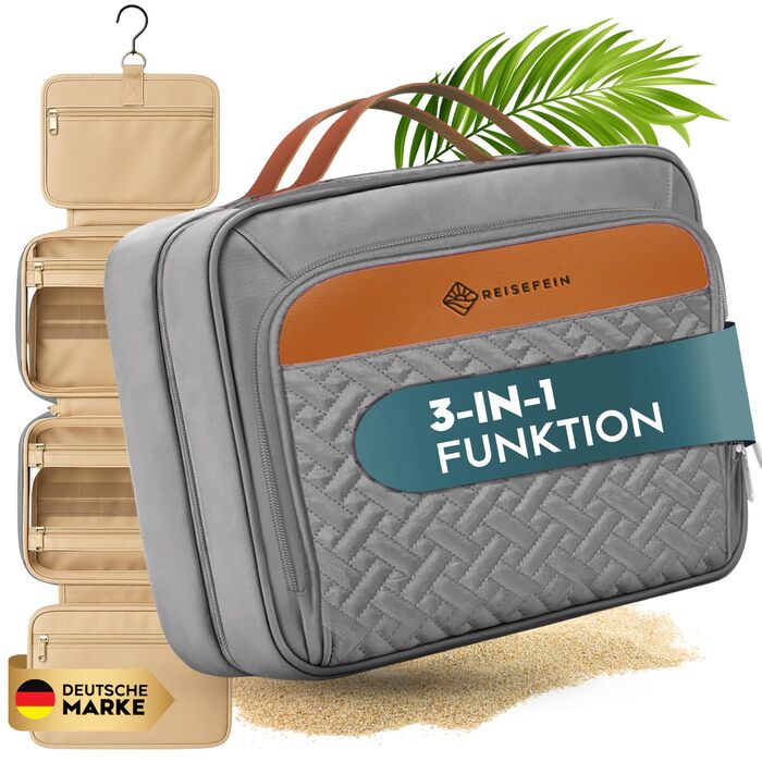 Косметичка для жінок велика 3-в-1 з гачком для підвішування, 4 відділення, відділення для прикрас та косметички – практична дорожня косметичка для організації