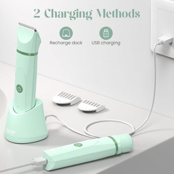 Електричний тример для бікіні для жінок, безболісний жіночий тример, акумуляторний, водонепроникний IPX7, для ніг, пахв, інтимної зони