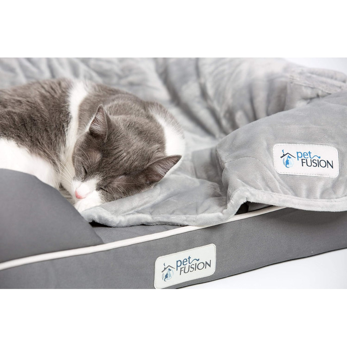 Крісло-лежанка для собак та котів PetFusion Ultimate Memory Foam, сірий колір, 64 x 51 x 14 см