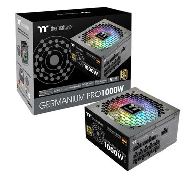 Блок живлення Thermaltake Hamburg Germanium Pro 1000W, ATX 3.1, PCIe 5.1, 80Plus White, низький рівень шуму