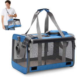 Транспортна сумка для котів та маленьких собак ALLSOPETS, до 9 кг, блакитна
