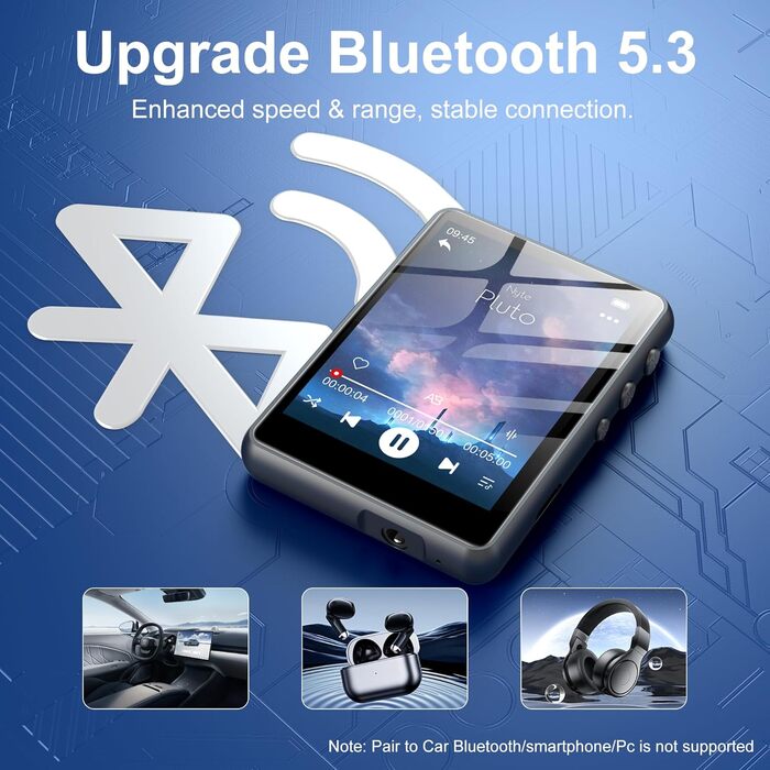 MP3 плеєр SWOFY 128GB Bluetooth 5.3, 2.4