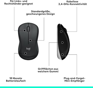 Logitech MK540 Advanced Kombi: Бездротова клавіатура та миша для Windows (QWERTZ, чорний)