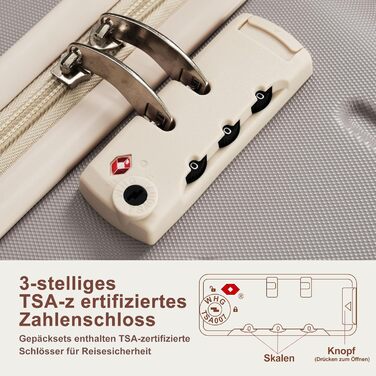 Набір валіз Merax Hartschalen 5шт: 3 валізи, 2 косметичні сумки, рожево-бежевий та хакі