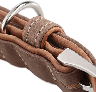 Нашийник для собак HUNTER PORTO, шкіра олив'єва, tabak/cognac, ручної роботи, розмір 50