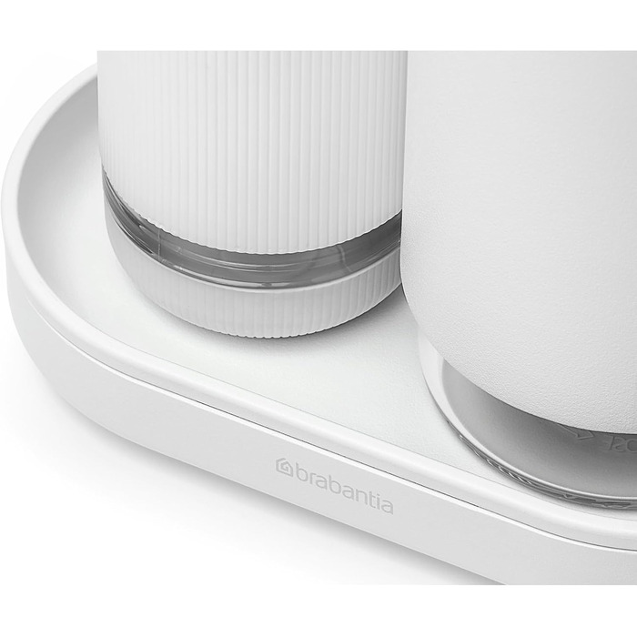 Brabantia Набір дозаторів для мила та засобів для миття посуду, 2 шт., сірий Infinite Grau, 2x200 мл, металевий з текстурованою поверхнею