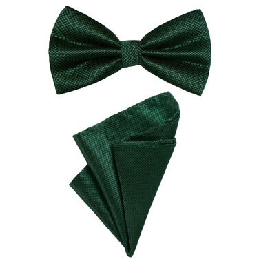 Метелик чоловічий DonDon з нагрудною хусткою, регульований розмір, темно-зелений колір