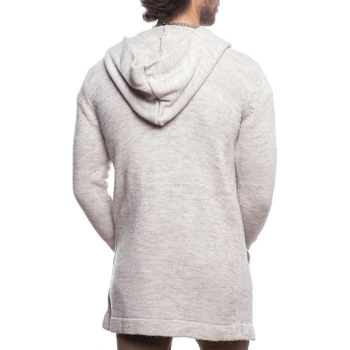 Чоловічий кардиган Carisma з капюшоном, великий розмір XL, бежевий • Зручний кардиган для чоловіків з кишенями