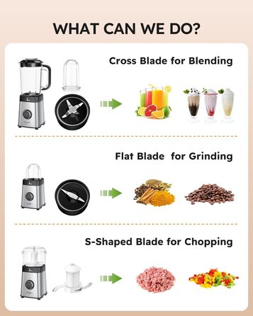 Sangcon 5-in-1 Stand Mixer & Smoothie Maker - 500W Power, 3 Speed Settings, Pulse Function, Glass & Stainless Steel Cups
