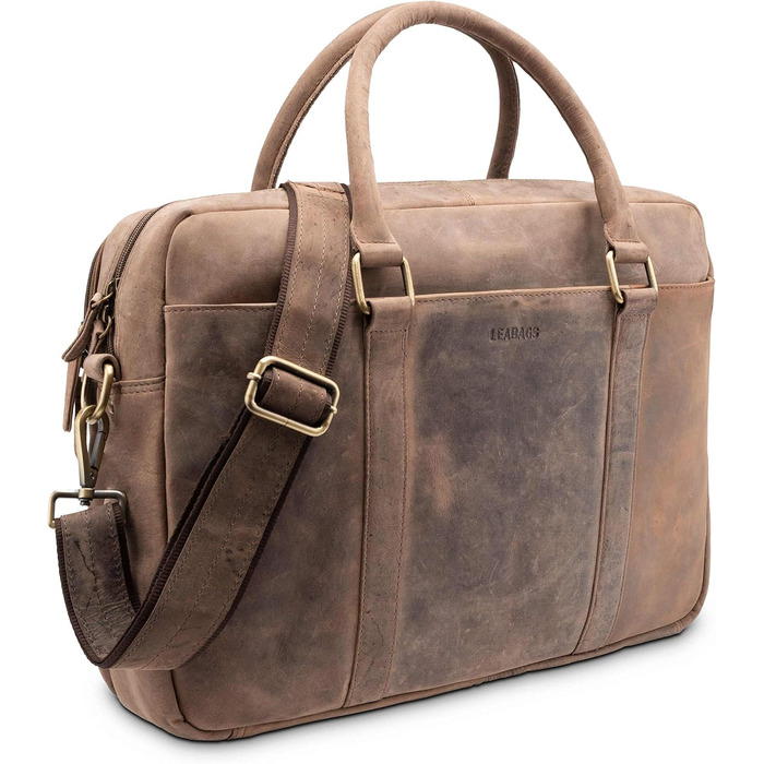 Сумка для ноутбука Leabags Leder Aktentasche чоловіча шкіряна 16