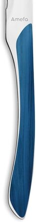 Amefa ECLAT Cutlery Set NATURE Blue Wood-Look Dining Cutlery 24-Piece for 6 People Stainless Steel, Rust-Proof, Plastic Grip Shells with Wood-Look, Dishwasher-Safe Cutlery Set for 6 People