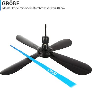 Стелянний вентилятор Bestlivings з кабелем 5м, Ø40 см, білий, з вимикачем, 220V, 5W