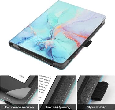 Чохол для електронних книг 6 дюймів: Kindle, Kobo, Tolino, Pocketbook, Sony. Чохол-підставка з петлею для руки, Marble Blue