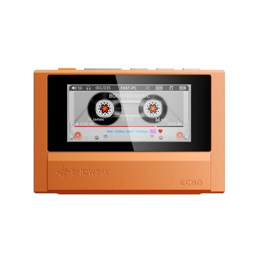 FiiO Echo Retro Hi-Res ЦАП-плеєр для аудіо, Bluetooth, 4.4мм, Кольоровий екран, Портативний DAP (Помаранчевий/Вечірній червоний у зигзаг)
