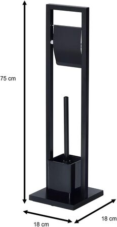 Набір для ванної кімнати TOMA: тримач туалетного паперу та щітка, чорний, з металу