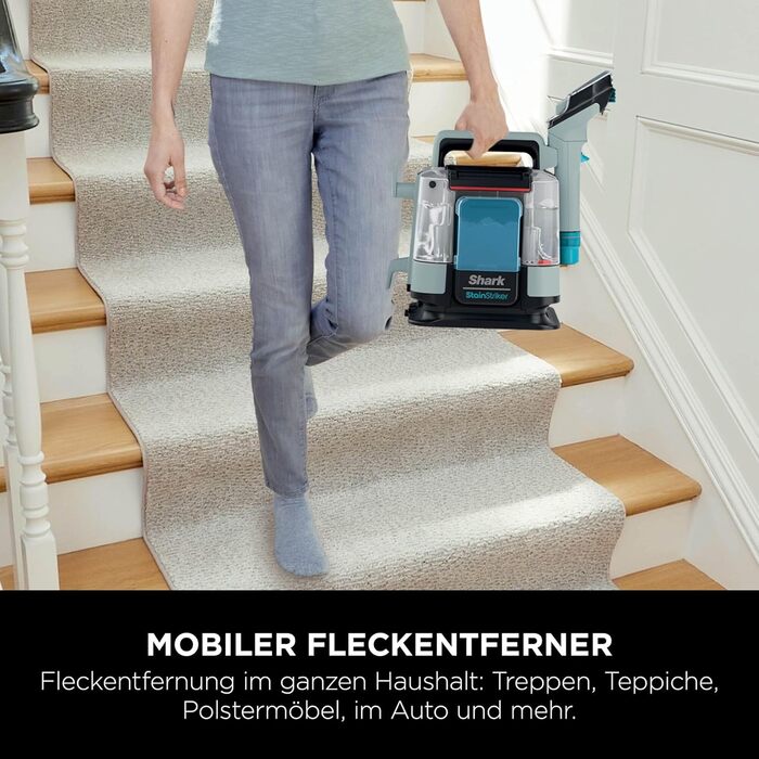 Shark Бездротовий видальник плям, портативний пилосос для прання та видалення запахів, HX100EUCP (2 засоби для чищення StainStriker)