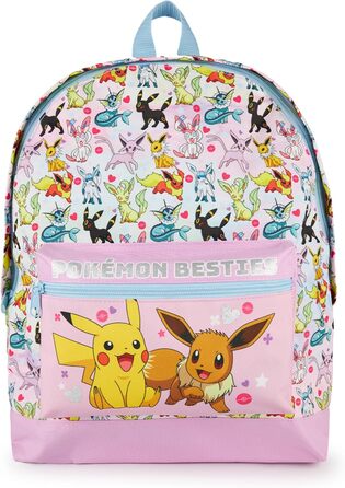 Рюкзак Pokemon для дівчаток: рожевий, з блискітками, дизайн Eevee Besties та Pikachu | Просторий для школи та розваг
