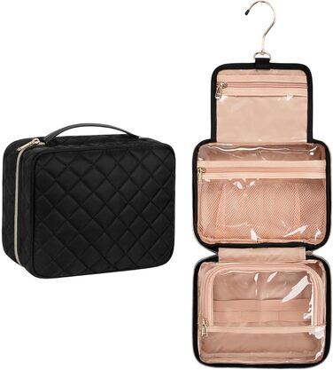 Культурний мішечок для жінок та чоловіків, сумка для туалетних аксесуарів для подорожей, органайзер для косметики та туалетних речей (ромб, чорний)