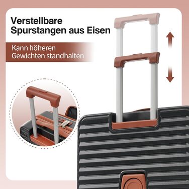 Набір валіз Merax TSA-Schloß: M, L, XL. Чорний. З телескопічним ручками та 4 колесами. PP-матеріал.