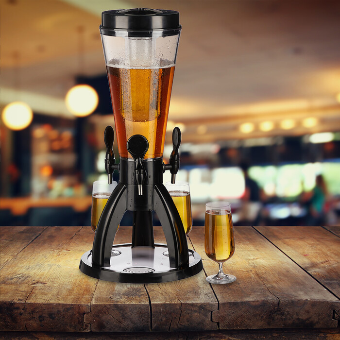 Relaxdays 4 l Beer Tower with 3 Taps