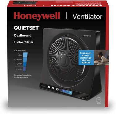 Вентилятор Honeywell QuietSet Tower HT354 - Турбо вентилятор для дому, 5 швидкостей, осциляція 80°, таймер, пульт ДК