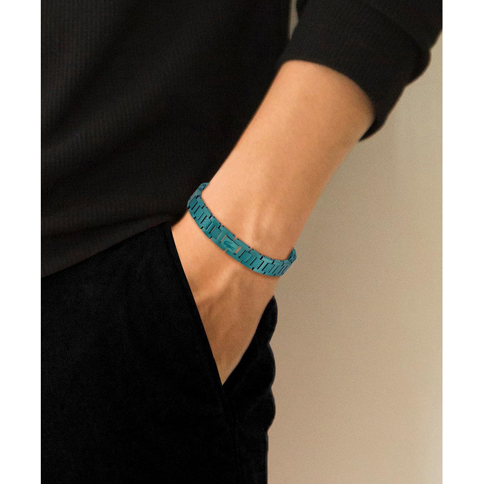 Браслет Lacoste MetroPole з застібкою-кнебелем. Зелений, з візерунком petit piqué. Для чоловіків та жінок