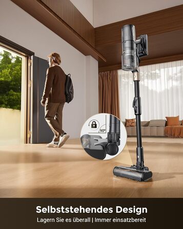 Бездротовий пилосос Proscenic P20 з функцією миття, 70KPa, 70 хв, 680W, самостійна док-станція, фільтр 6 шарів, 1,5л, для килимів та шерсті домашніх тварин, Aurum Black