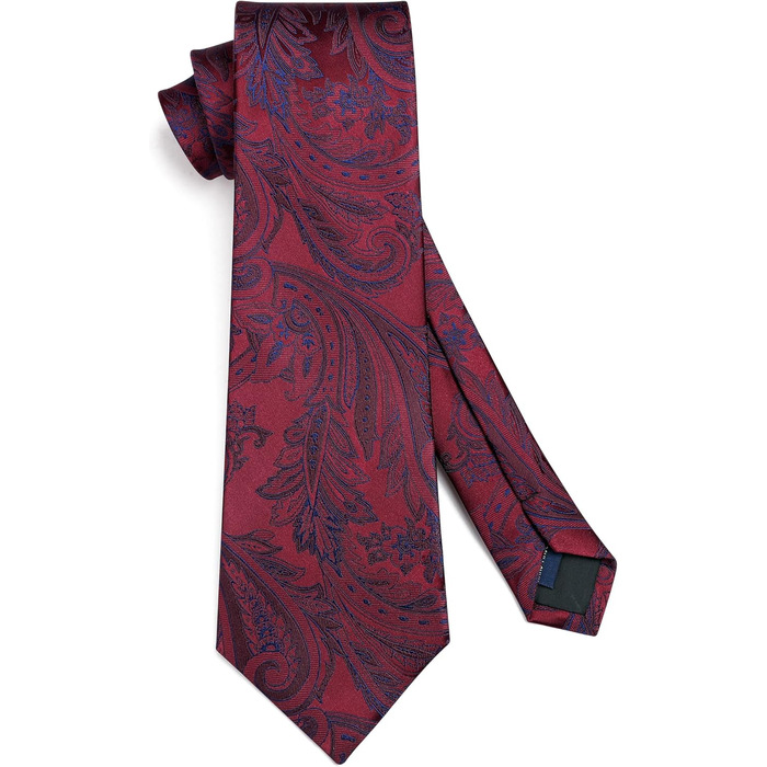 HISDERN Комплект краватки та нагрудного хустинки з квітковим візерунком Пайслі, зелений (бордовий)