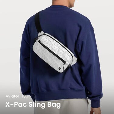 tomtoc Сумка на плече Sling Bag 3.5L з RFID-захистом - водонепроникна, для Switch, iPad mini, EDC, подорожі | X-pac White