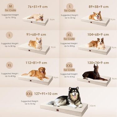 Ортопедичне ліжко для собак EHEYCIGA, малі породи, 76x51x9 см, з м'яким вкладишем, для переноски, Kamel