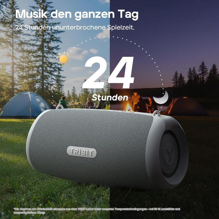 Tribit StormBox Lava: Портативна Bluetooth колонка 80 Вт, чорна. Водонепроникна (IP67), 24 год, Bluetooth 5.4, EQ, Bass Boost, TWS для вечірок, пляжу, кемпінгу