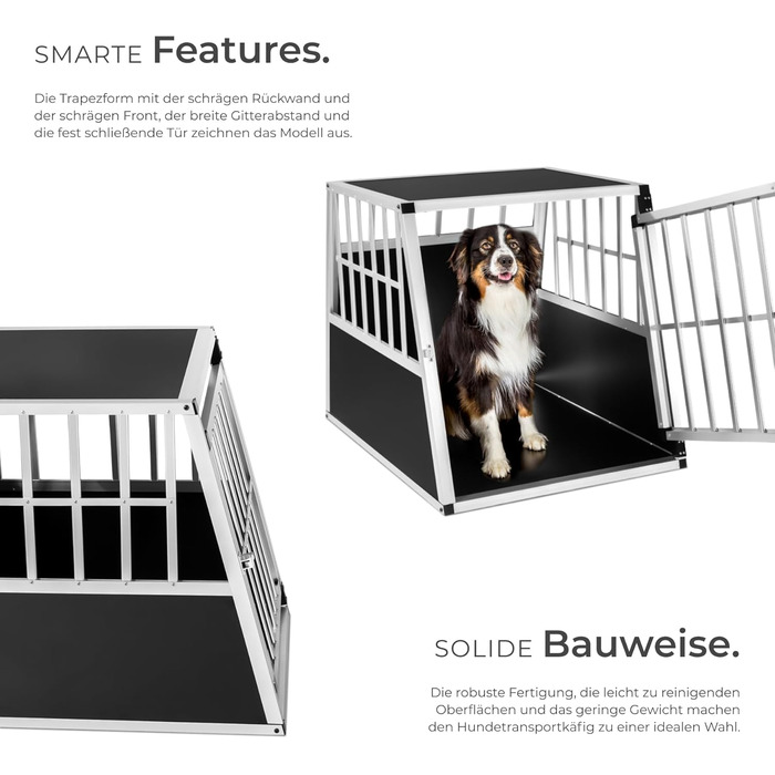 Транспортна переноска для собак tectake® XL, алюмінієва, для 2 собак, 97 x 90 x 69,5 см