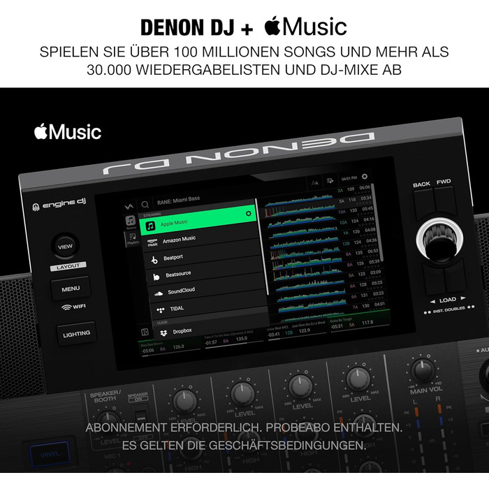DJ контролер Denon DJ SC LIVE 4: 4 деки, Stem-розділення, Wi-Fi, вбудовані динаміки, сумісність з Serato DJ та Virtual DJ